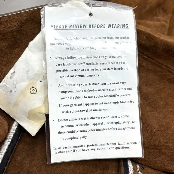 Pamela McCoy Brown Suede Leather Blazer Western Embellished‎ Jacket - Picture 3 of 8